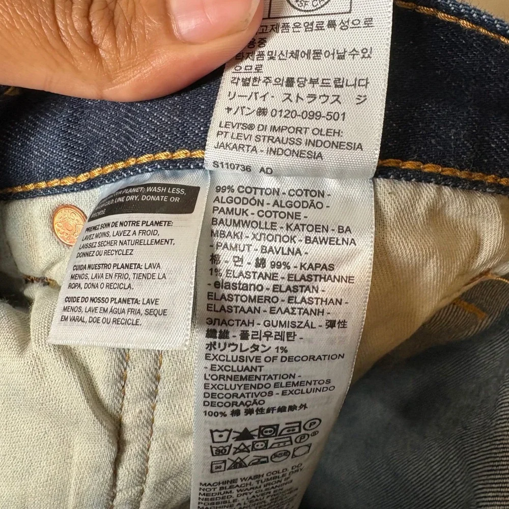 Levis 501 Button Fly Original Fit Mens Dark Wash Jeans W40 L30 Classic Workwear